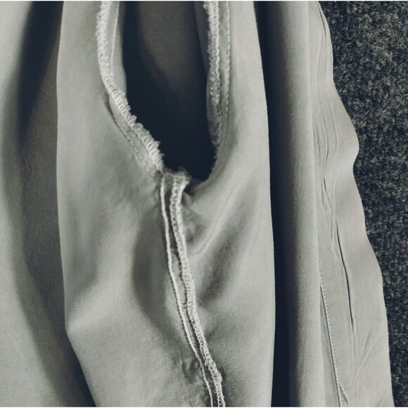 Robe Women's Wrap Belted 3/4 Sleeve Wide Lace Trim Opaque Wrap Grey Pewter Knee - Picture 10 of 10